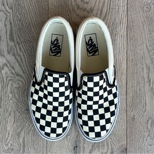 Vans Classic Slip On Black White Checkered Shoes Women’s 8 Men’s 6.5